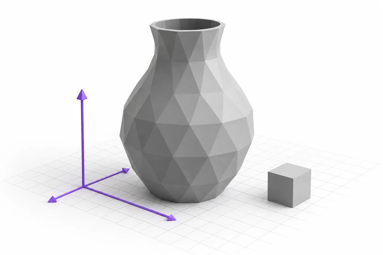 Blender to STL: check transforms, modifiers and print scale — editorial illustration