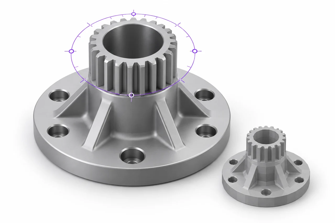 SLDPRT to STL: export a SolidWorks part for 3D printing — editorial illustration