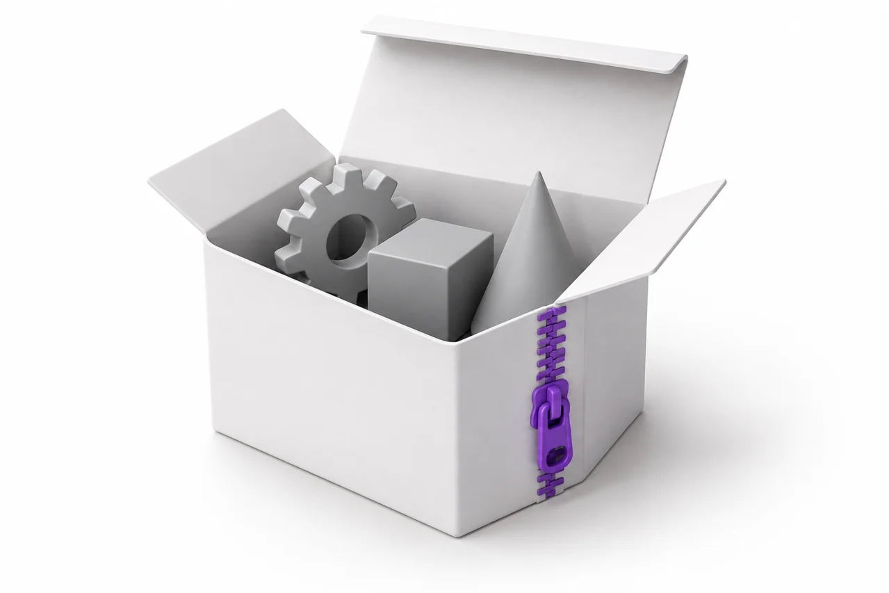 ZIP to STL: extract the correct model from a download — editorial illustration
